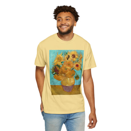 Vase with Twelve Sunflowers by Vincent van Gogh Unisex Garment-Dyed T-shirt
