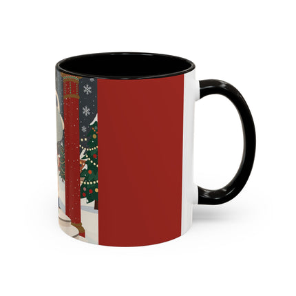 ❄️✨ The Winter Couture Promenade Colorful Mug – Art Deco Holiday Elegance