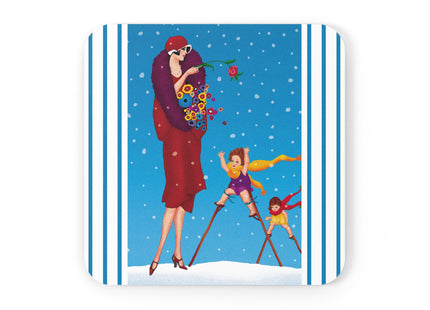 Snowfall & Couture Cork Back Coaster
