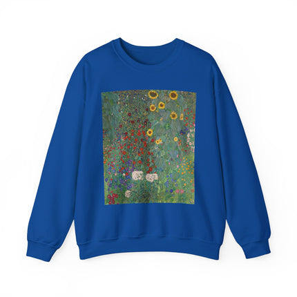 Farm Garden with Sunflowers by Gustav Klimt Heavy Blend™ Crewneck Sweatshirt