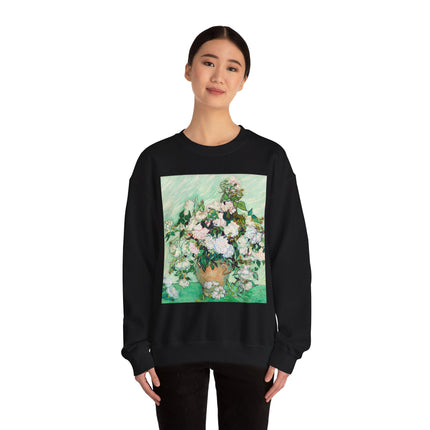 Roses by Vincent Van Gogh Heavy Blend™ Crewneck Sweatshirt