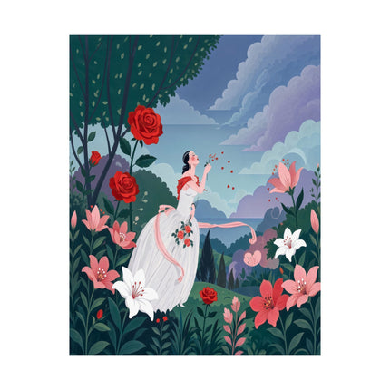 🌹💌 The Lady Of The Whispering Roses Matte Vertical Poster – Art Deco Garden Romance