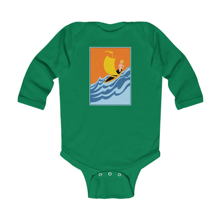 Baby Sailor Adventure Baby Long Sleeve Bodysuit – Cozy Vintage Ocean Voyage Design