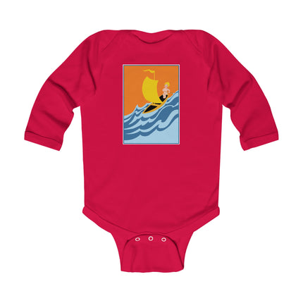 Baby Sailor Adventure Baby Long Sleeve Bodysuit – Cozy Vintage Ocean Voyage Design