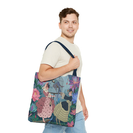 🦜🌸 The Ladies Of The Enchanted Aviary Tote Bag – Art Deco Floral Fantasy