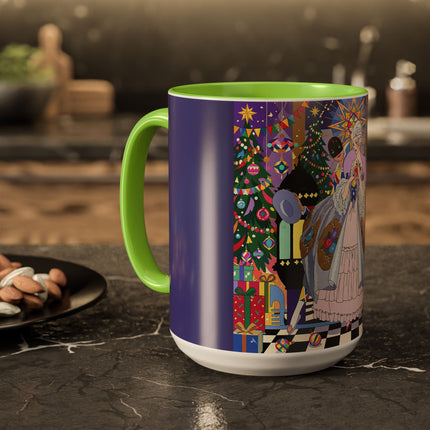 🎄✨ The Lady Of The Christmas Ornament Colorful Mug – Art Deco Holiday Fantasy