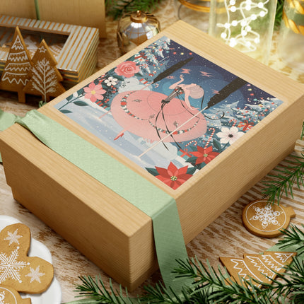 🎠❄️ The Christmas Carousel Dream Kiss-Cut Sticker – Art Deco Holiday Fantasy