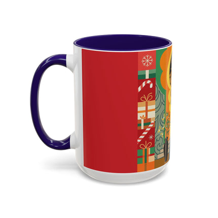 ❤️ The Lady Of The Candlelit Christmas Alcove Colorful Mug – Art Deco Holiday Elegance