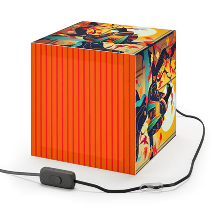 Black Cat in Kimono Light Cube Lamp