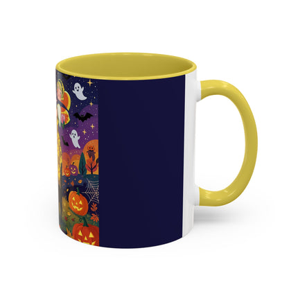🎃🐈‍⬛ The Pumpkin Moon Embrace Colorful Mug – Whimsical Halloween Charm