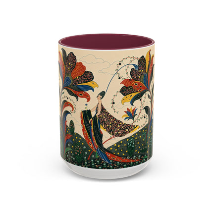 🌺🦋 The Enchanted Floral Voyage Colorful Mug – Art Deco Botanical Whimsy