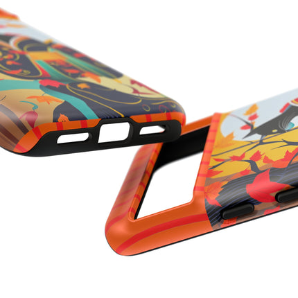 Black Cat in Kimono Phone Cases