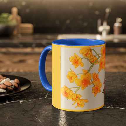 Golden Bow Orchid by Tanigami Kônan Colorful Mugs (11oz, 15oz)