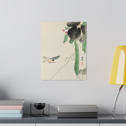 Bird at Flowering Bean Plant by Ohara Koson – Art of Nature