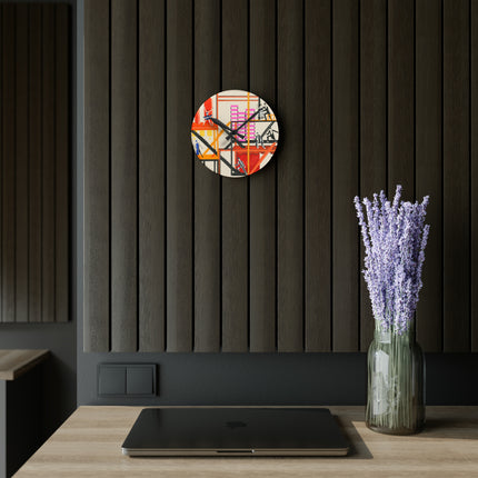 Maquettes de Théatre Acrylic Wall Clock, Round and Square