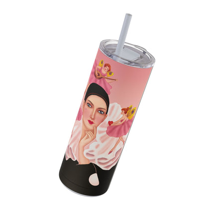 Pierrot & Fairies Dressed in Pink by Sofia Chiostri Skinny Matte Tumbler, 20oz
