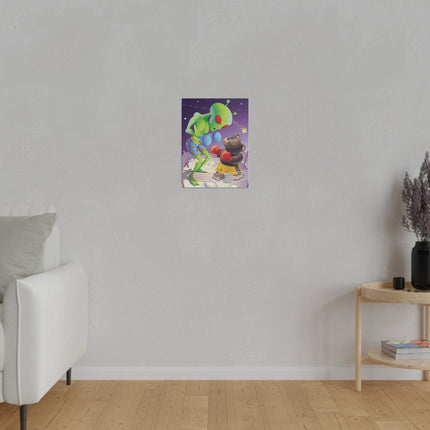 Cosmic Clash – Playful Alien and Bear Boxing Match