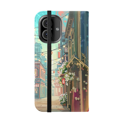 🦝✨ Cybernetic Red Panda Flip Case – Neon Charm & Futuristic Wonder