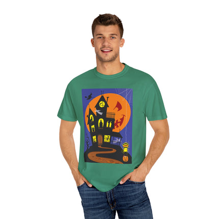 Halloween Night at the Haunted House Unisex Garment-Dyed T-shirt