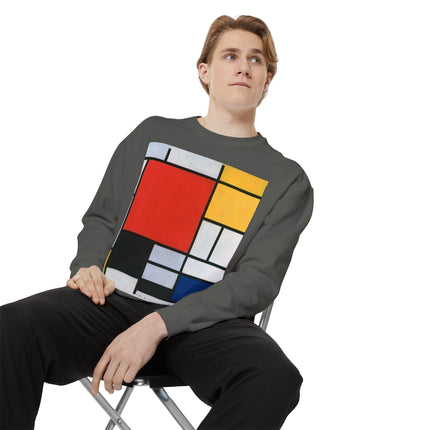 Composition with Red, Yellow, Blue, and Black by Piet Mondrian Garment-Dyed Sweatshirt