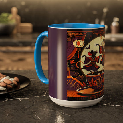 Theatrical Halloween Mice on Teacup Colorful Mugs (11oz, 15oz)