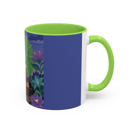 The Lady Of The Moonlit Needlework Colorful Mugs – Art Deco Crafting Elegance
