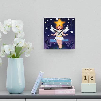 Celestial Magic Acrylic Wall Clock, Round and Square