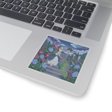 🦚🌸 The Peacock Garden Terrace Kiss-Cut Stickers – Art Deco Floral Elegance