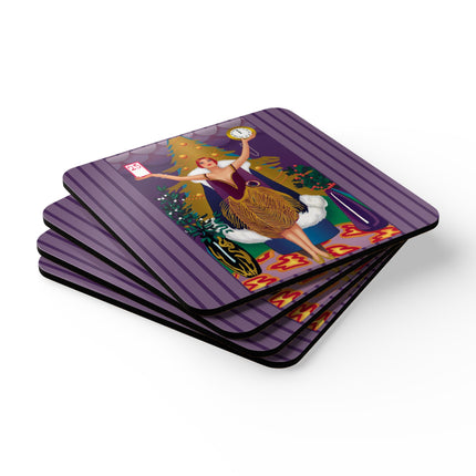 Countdown to Christmas Elegance Corkwood Coaster Set