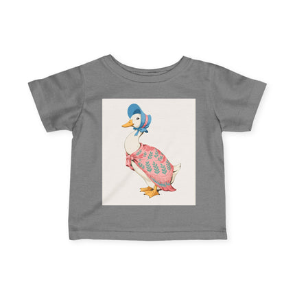 🪿🌸 The Little Pink Garden Goose Infant Fine Jersey Tee – Whimsical Storybook Charm