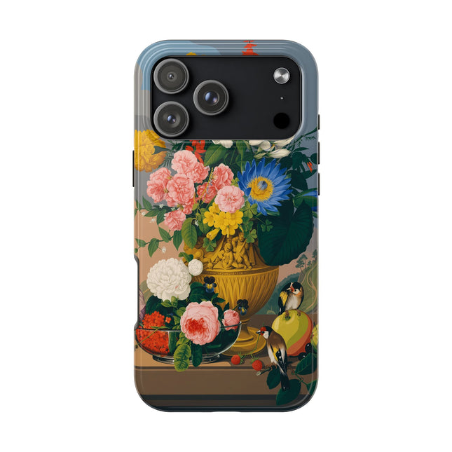 🌺🐦 The Garden Of Golden Birds Phone Case – Art Deco Floral Elegance