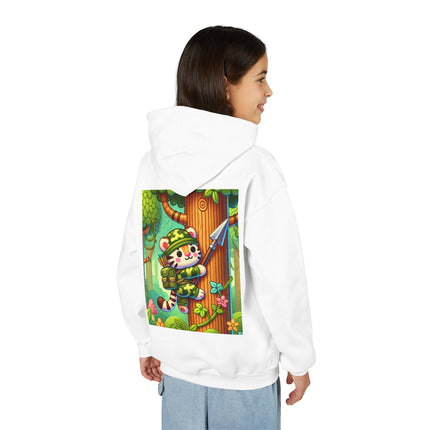 Stealthy Stripes Youth Hooded Sweatshirt – Adventure, Courage & Jungle Spirit
