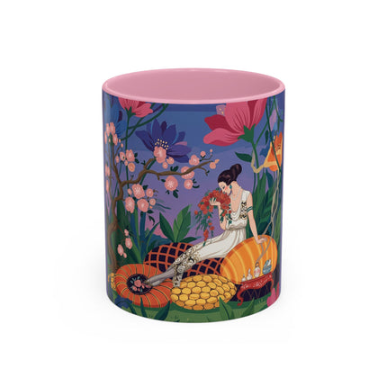 The Garden Of Quiet Reverie Colorful Mugs – Art Deco Botanical Serenity