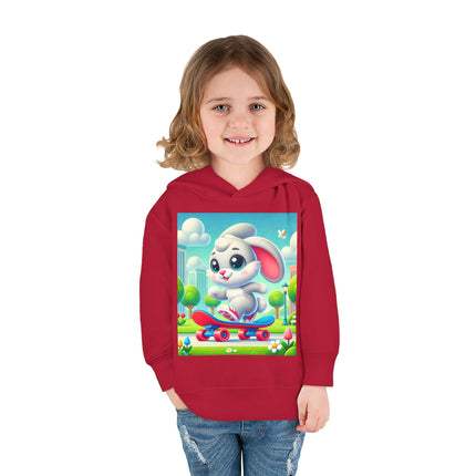 Skateboard Bunny Adventure Toddler Pullover Fleece Hoodie