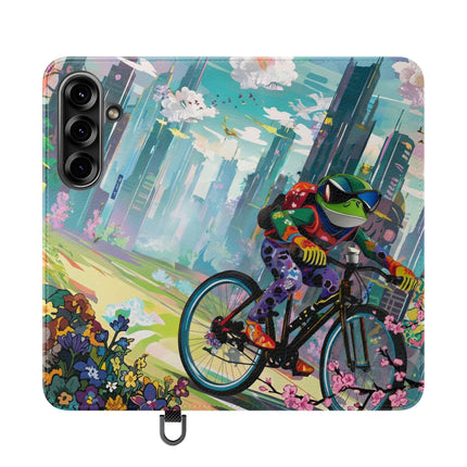 🐸🚵 Cyberpunk Frog Flip Case – High-Tech Adventure & Neon Velocity