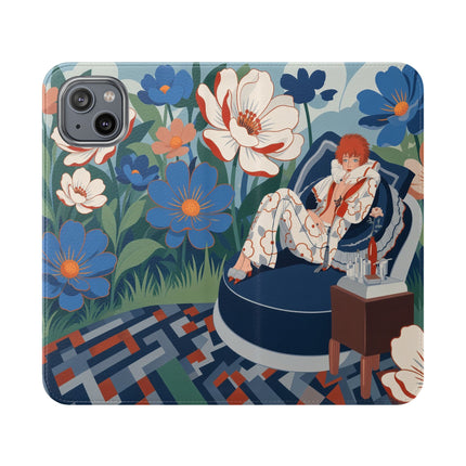 🌺🪞 The Lady Of The Grand Flower Salon Flip Case – Art Deco Floral Elegance