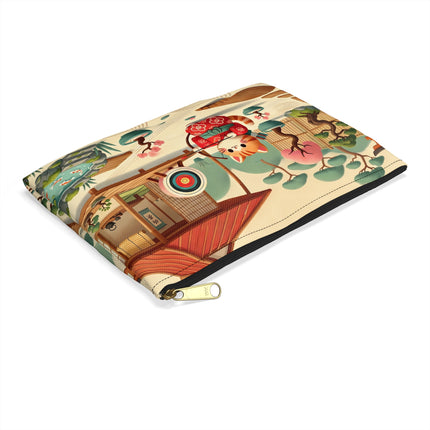 Archer Kitten in the Zen Garden Accessory Pouch – Focus, Whimsy & Zen Balance