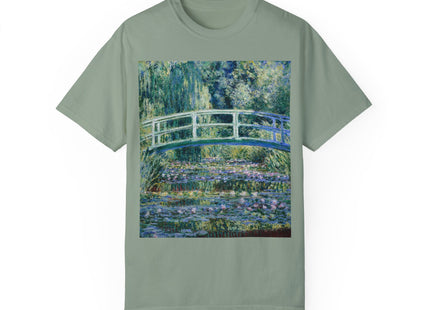 Water Lilies and Japanese Bridge by Claude Monet Unisex Garment-Dyed T-shirt