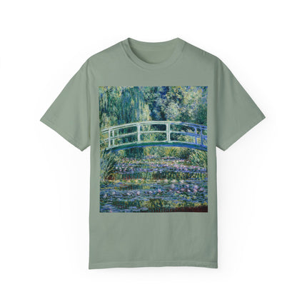 Water Lilies and Japanese Bridge by Claude Monet Unisex Garment-Dyed T-shirt