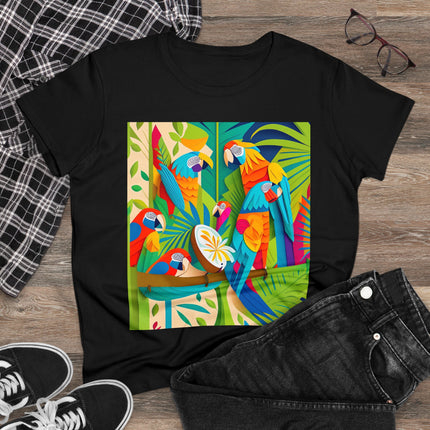 Colorful Macaws Women's Midweight Cotton Tee