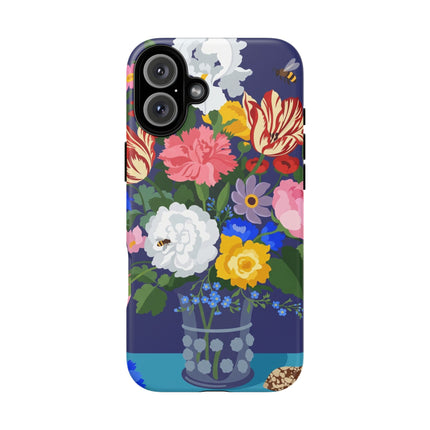 Midnight Floral Bouquet Phone Case – Vibrant Blooms & Enchanted Garden