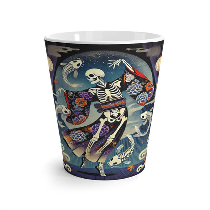 Skeleton Kabuki Performer Latte Mug