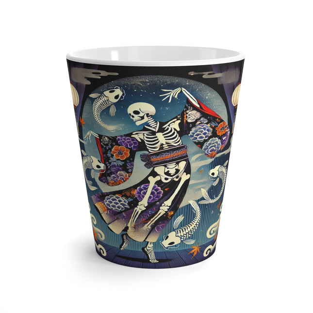 Skeleton Kabuki Performer Latte Mug