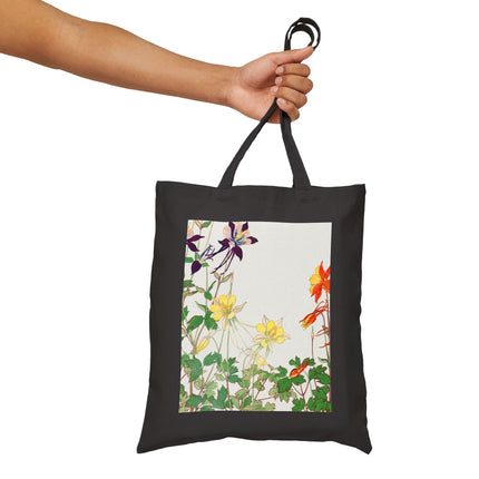 Aquilegia Flower by Tanigami Kônan Cotton Canvas Tote Bag