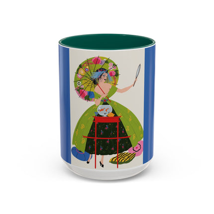 Lady with the Golden Fish Colorful Mugs – Whimsical Fashion & Playful Fantasy