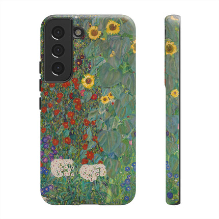 Farm Garden with Sunflowers by Gustav Klimt Phone Cases