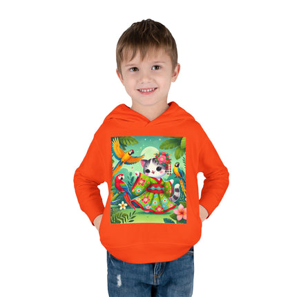 Parrot Dance of the Geisha Kitten Toddler Pullover Fleece Hoodie
