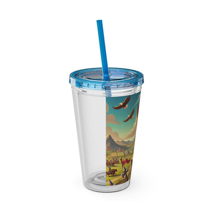 Watchful Guardian Sunsplash Tumbler with Straw, 16oz