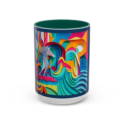 Surfing Zebra Colorful Mugs (11oz, 15oz)