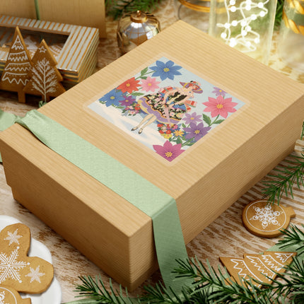 🌸❄️ The Winter Blossom Stroll Kiss-Cut Sticker – Art Deco Snow Garden Fantasy